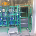 Warehouse wire mobile steel storage security cage cart